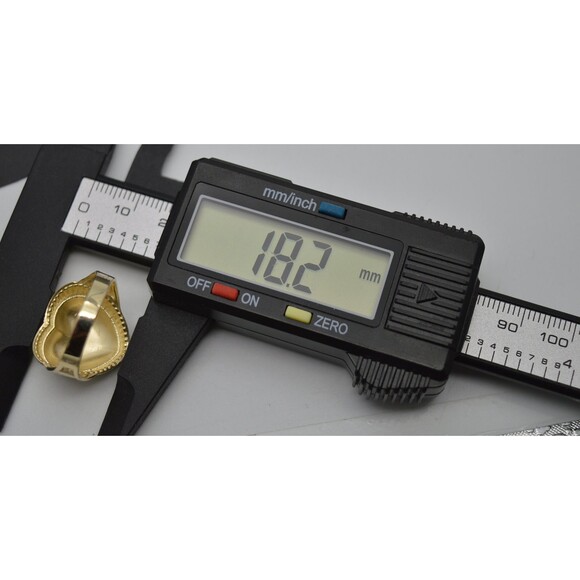 Real 10k Yellow Solid Gold Tree Leaf Design Shiny Heart Shape Ring 3.6 grams - Picture 7 of 8